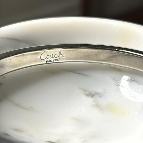 Coach Silver Tone and Purple Enamel Bangel - Picture 3 of 12